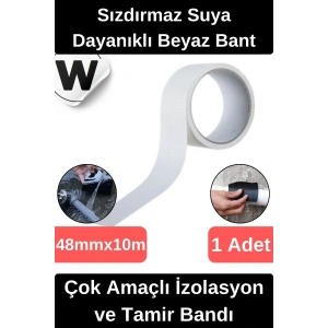 Sızdırmaz Suya Dayanıklı Beyaz Renk Çok Amaçlı Tamir ve İzolasyon Bandı 10m 1 Adet