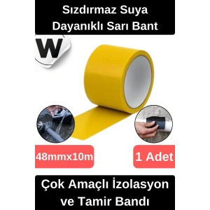 Sızdırmaz Suya Dayanıklı Sarı Renk Çok Amaçlı Tamir ve İzolasyon Bandı 10m 1 Adet