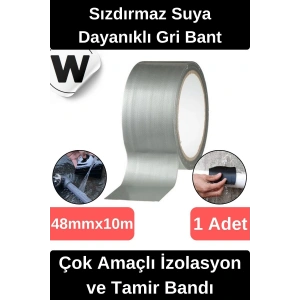 Sızdırmaz Suya Dayanıklı Gri Renk Çok Amaçlı Tamir ve İzolasyon Bandı 10m 1 Adet