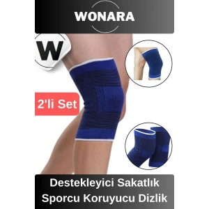 Premium Esnek Sporcu Diz Koruyucu Elastik Bandaj Destekleyici Sakatlık Ameliyat Dizlik 2li Set