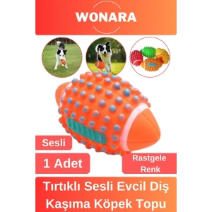 Dayanıklı Etkili Tırtıklı Evcil Hayvan Aksesuarı Sesli Köpek Topu Diş Kaşıma Temizleme Oyuncağı