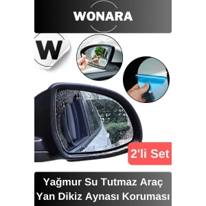 Özel Üretim Yağmur Kaydırıcı Buğu Önleyici Su Tutmaz Araba Yan Dikiz Aynası Koruma Filmi 2li Set