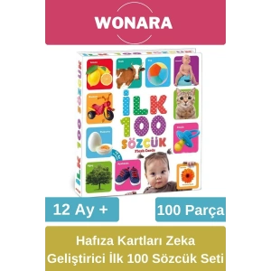 Eğitici Öğretici Hafıza Kartları İlk 100 Sözcük Zeka Geliştirici El Göz Koordinasyonu Seti