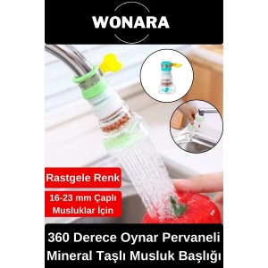 Döner Başlıklı Ekonomik Mineral Filtreli Hareketli Pervane Sistemli Evye Musluk Ucu 360 Derece