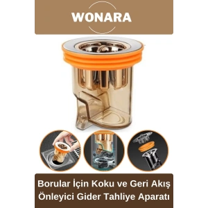 Deluxe Seri Standart DN40-DN50 Borularıyla Uyumlu Banyo Geri Akış Koku Önleyici Gider Aparatı
