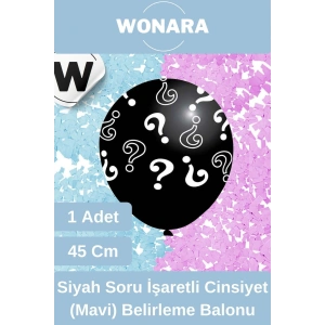 Premium Keyifli Eğlenceli Siyah Soru İşaretli Kız Erkek Çocuk Cinsiyet Belirleme Partisi Balonu Süsü