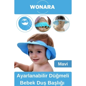 Ayarlanabilir Düğmeli Bebek Duş Şapkası Göze Su Kaçırmayan Banyo Küveti İçin Banyo Başlığı