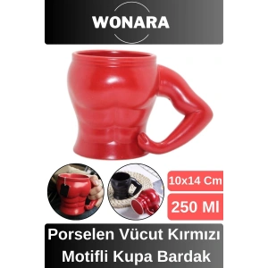 Özel Tasarım Sevgili Arkadaş Şık ve Dekoratif Hediyelik Porselen Vücut Motifli Kupa Bardak