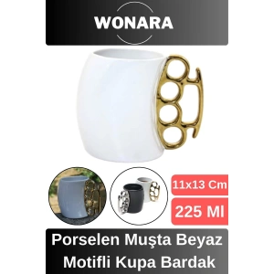 Özel Tasarım Sevgili Arkadaş Şık ve Dekoratif Hediyelik Porselen Parmaklı Motifli Kupa Bardak