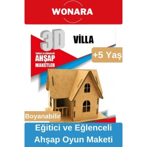 3D Eğitici Zeka Geliştirici Boyanabilir Ahşap Puzzle - Ebeveyn ve Çocuk İçin Demonte Oyun Maketi