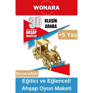 3D Eğitici Zeka Geliştirici Boyanabilir Ahşap Puzzle - Ebeveyn ve Çocuk İçin Demonte Oyun Maketi
