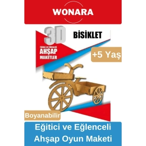 3D Eğitici Zeka Geliştirici Boyanabilir Ahşap Puzzle - Ebeveyn ve Çocuk İçin Demonte Oyun Maketi