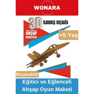 3D Eğitici Zeka Geliştirici Boyanabilir Ahşap Puzzle - Ebeveyn ve Çocuk İçin Demonte Oyun Maketi