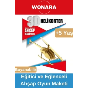 3D Eğitici Zeka Geliştirici Boyanabilir Ahşap Puzzle - Ebeveyn ve Çocuk İçin Demonte Oyun Maketi