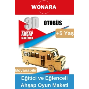 3D Eğitici Zeka Geliştirici Boyanabilir Ahşap Puzzle - Ebeveyn ve Çocuk İçin Demonte Oyun Maketi