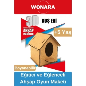 3D Eğitici Zeka Geliştirici Boyanabilir Ahşap Puzzle - Ebeveyn ve Çocuk İçin Demonte Oyun Maketi