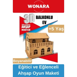 3D Eğitici Zeka Geliştirici Boyanabilir Ahşap Puzzle - Ebeveyn ve Çocuk İçin Demonte Oyun Maketi