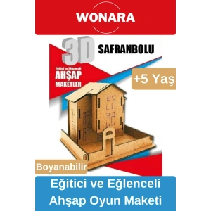 3D Eğitici Zeka Geliştirici Boyanabilir Ahşap Puzzle - Ebeveyn ve Çocuk İçin Demonte Oyun Maketi