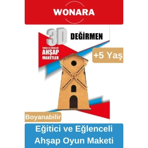 3D Eğitici Zeka Geliştirici Boyanabilir Ahşap Puzzle - Ebeveyn ve Çocuk İçin Demonte Oyun Maketi