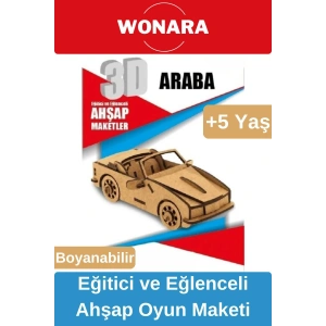 3D Eğitici Zeka Geliştirici Boyanabilir Ahşap Puzzle - Ebeveyn ve Çocuk İçin Demonte Oyun Maketi