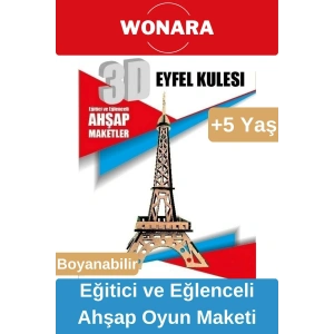 3D Eğitici Zeka Geliştirici Boyanabilir Ahşap Puzzle - Ebeveyn ve Çocuk İçin Demonte Oyun Maketi