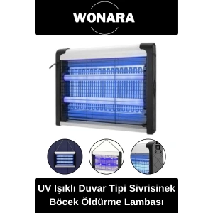 Premium Güçlü Ultraviyole Işıklı Ev Duvar Tipi Haşere Böcek Öldürme Lambası Sinek Sivrisinek Tuzağı