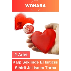 Özel Tasarım Tekrar Kullanılabilir Kalp Şeklinde Sıvı Jel Isıtıcı Taşınabilir Cep Sobası 2li Set