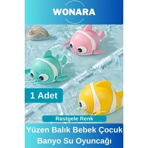 #Oyuncak Mekanik Suda Yüzen Eğlenceli Hafif Kurmalı Renkli Yüzen Balık Bebek Çocuk Banyo Oyuncağı