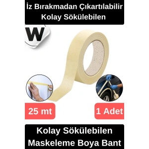 #KrepKağıt İz Bırakmadan Çıkartılabilir Isıya Dayanıklı Kolay Sökülebilen Maskeleme Boya Bant 1 Adet