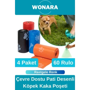 #KakaPoşeti Sızdırmaz Hijyenik Atık Toplama Çevre Dostu Evcil Hayvan Pati Desenli Köpek Kaka Torbası