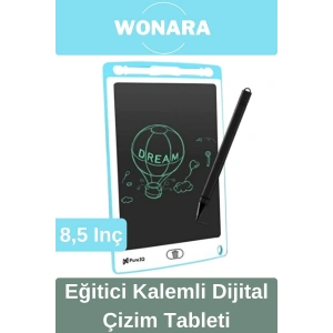 Deluxe Elektronik Grafik Yazma Tahtası Kalemli Silinebilir Not Çizim Panosu Eğitici Tablet 8,5 Inç