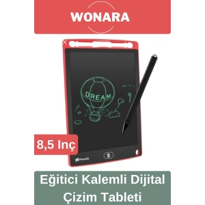 Deluxe Elektronik Grafik Yazma Tahtası Kalemli Silinebilir Not Çizim Panosu Eğitici Tablet 8,5 Inç