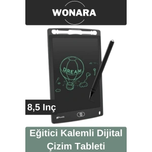 Deluxe Elektronik Grafik Yazma Tahtası Kalemli Silinebilir Not Çizim Panosu Eğitici Tablet 8,5 Inç