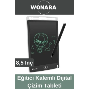 Deluxe Elektronik Grafik Yazma Tahtası Kalemli Silinebilir Not Çizim Panosu Eğitici Tablet 8,5 Inç