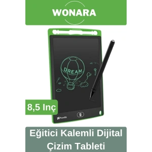 Deluxe Elektronik Grafik Yazma Tahtası Kalemli Silinebilir Not Çizim Panosu Eğitici Tablet 8,5 Inç