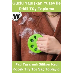 #TüyToplayıcı Özel Üretim Silikon Tüy Toplayıcı Çamaşır Makinesi Uyumlu Yıkanabilir Kedi Köpek Pati Tasarımlı Toz Saç Temizleyici Giysi Battaniye Kanepe Kullanımına Uygun Pratik Aparat