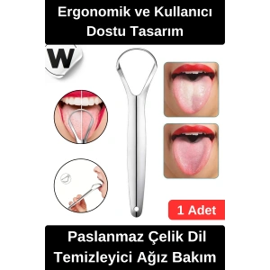 #DilTemizleyici Paslanmaz Çelik Dil Temizleyici Ergonomik Ağız Bakım Aparatı Uzun Ömürlü Dayanıklı Hijyenik Kolay Temizlenebilir Dil Kazıyıcı Kötü Koku Giderici Profesyonel Temizlik Aracı