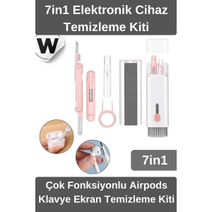 #TemizlikKiti 7in1 Airpods Klavye Ekran Temizleme Kiti Çok Fonksiyonlu Silikon Uçlu Kulaklık Telefon Tablet Kamera Laptop Elektronik Cihaz Temizlik Seti Fırçalı Profesyonel Bakım Aparatı