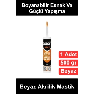 #AkrilikMastik Beyaz Akrilik Mastik Silikonize 500 gr Kartuş Boyanabilir Esnek Dolgu Macunu Duvar Çatlak Pencere Kapı Kasası Derz İzolasyon Sızdırmazlık İç Dış Mekan Tadilat Yapı Yalıtım Malzemesi