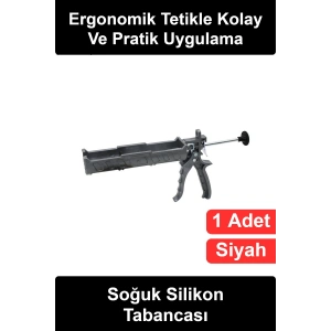 #SilikonTabancası İnce Soğuk Silikon Tabancası Siyah Plastik Gövde Ergonomik Kavramalı Mekanik Tetikli Hobi El Sanatları Tamirat Dekorasyon Okul Projesi Atölye Ev İçin Hafif Pratik Yapıştırma Aleti