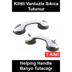 #BanyoTutacağı Helping Handle Kilitli Vantuzlu Banyo Tutacağı Duş Kabini Tuvalet Düşme Kayma Önleyici Delmeden Vidasız Yapışan Yatay Dikey Pürüzsüz Yüzey Montajlı Pratik Hediye Güvenlik Destek Kolu