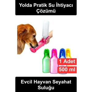 #KöpekSuluğu Evcil Hayvan Seyahat Su Kabı 500 ml Taşınabilir Portatif Kedi Matarası Asma İpli Sızdırmaz Yürüyüş Gezi Parkta Açık Hava Pratik Plastik Demonte Yıkanabilir Kullanışlı Hediye Yolculuk