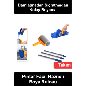 #BoyaRulosu Pintar Facil Hazneli Damlatmaz Pratik Boya Rulosu Seti 3 Parça Uzatma Saplı Duvar Tavan Boyama Merdanesi Su Bazlı Badana Fırçası Kolay Temizlenen Depolu Rulo Sistemi Ev Dekorasyon