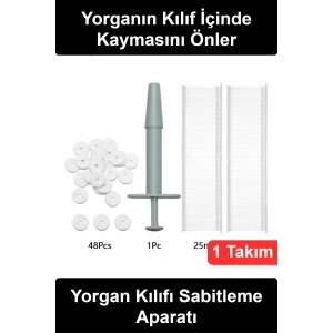 #YorganSabitleme Yorgan Kılıfı Sabitleme Aparatı Nevresim Kaydırmaz Tutucu Klips Seti İğnesiz Çarşaf Gerdirme Perde Kumaş Sabitleyici Tabanca 48 Pul 400 Plastik Kılçık İp Yatak Odası Düzenleyici