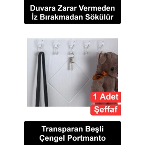 Kendinden Yapışkanlı 5li Kancalı Askı Seti Şeffaf Duvar Askılığı İz Bırakmayan Banyo Mutfak Havlu Anahtar Kıyafet Asma Aparatı Delmeden Montaj Kapı Arkası Düzenleyici Ev Ofis Organizer Pratik