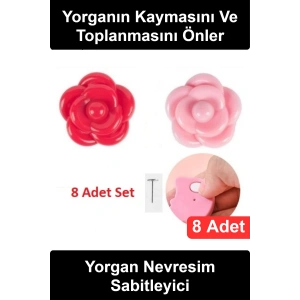 #YorganSabitleyici 8li Set Yorgan Nevresim Sabitleyici Kayma Önleyici Çiçek Model Toplanma Engelleyici Yatak Örtüsü Çarşaf Düzenleyici Perde Kumaş Tutucu Karışık Renkli Pratik Ev Tekstili Aksesuarı