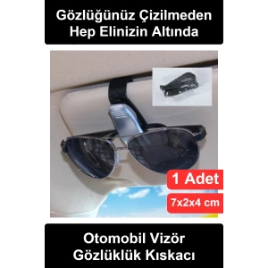 Araç İçi Güneşlik Gözlük Tutucu Klips Mandallı Araba Güneş Gözlüğü Tutacağı Kartvizit Askısı Oto Aksesuar Organizer Universal Tüm Araçlara Uyumlu Çizilme Önleyici Pratik Kompakt Tasarım Sert Plastik