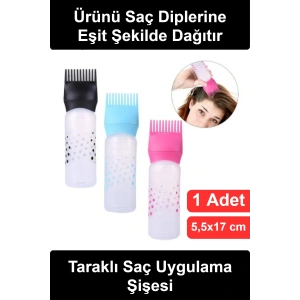 #SaçBoyaŞişesi Taraklı Saç Uygulama Şişesi Dip Boya Boyama Aparatı Aplikatör Kök Yağ Serum Losyon Şampuan Sıvı Sürme Kabı Ölçekli Plastik Dağıtıcı Hazne Kuaför Berber Ev Tipi Bakım Kadın Erkek