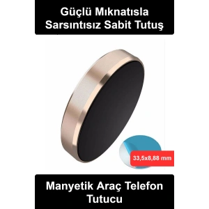 #TelefonTutucu Manyetik Araç Telefon Tutucu Mıknatıslı Oto Torpido Konsol Tutacağı 360 Derece Dönebilir Metal Kompakt Mini Yapışkanlı Navigasyon Standı Tüm Akıllı Modellerle Uyumlu Ev Ofis Kullanımı
