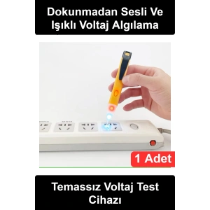 #VoltajTestCihazı Temassız Voltaj Test Cihazı LED Işıklı Sesli Uyarılı Ayarlanabilir Hassasiyetli Elektrik Akım Dedektörü Faz Kontrol Kalemi Priz Kablo Canlı Hat Tespit Aleti Taşınabilir Profesyonel